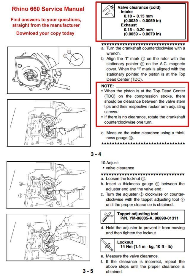Valve issue? Yamaha Rhino Forum